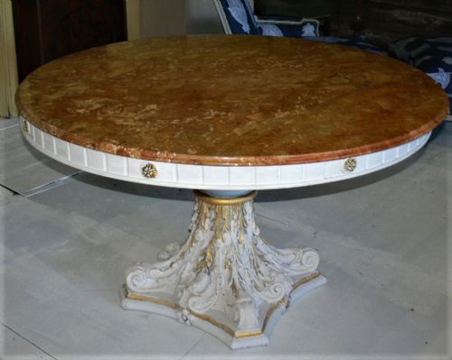 Marble Top Round Table .