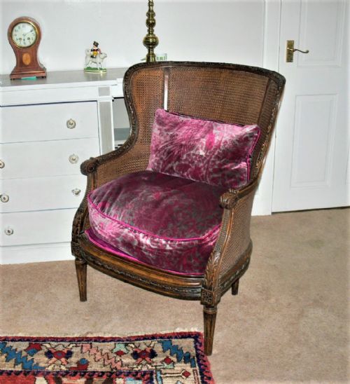 Walnut Bergere Chair.