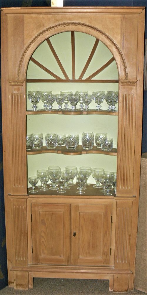 Victorian Pine Corner Cabinet.