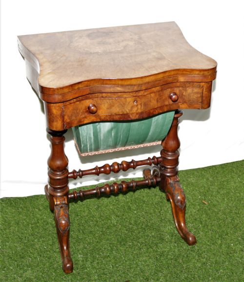 Walnut Sewing/games Table.