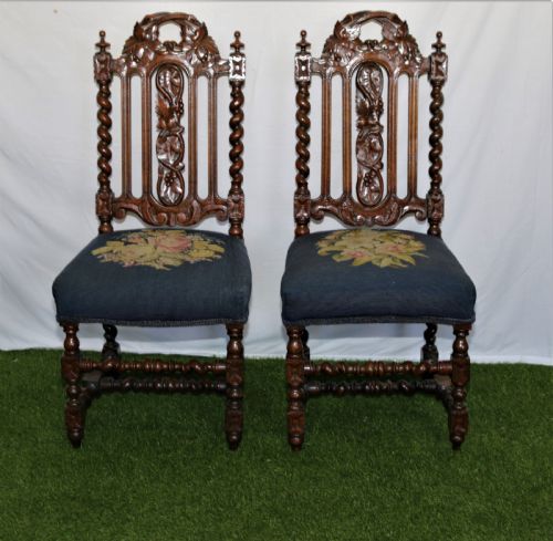 Apair of Victorian Side or Hall Chairs.
