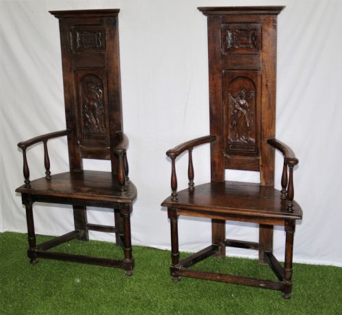 A Pair of Early  Oak Chairs