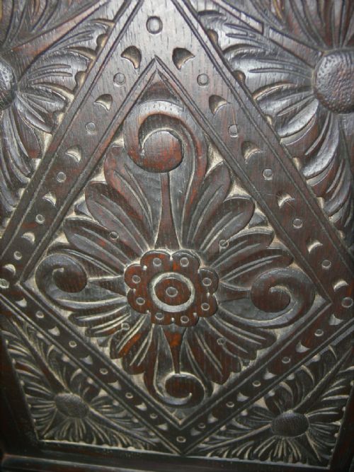 VICTORIAN CARVED OAK ARM CHAIR - ADDITIONAL PHOTO 6