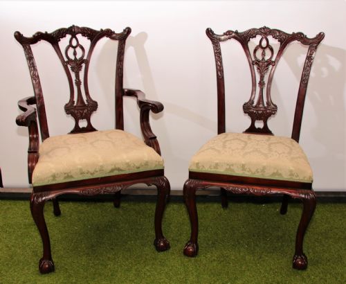 Set of 8 Chipendale Style Dining Chairs.