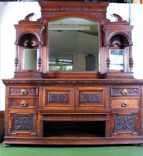 Large Victorian Oak Sideboard.