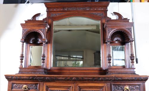 fig 1. Large Victorian oak sideboard.