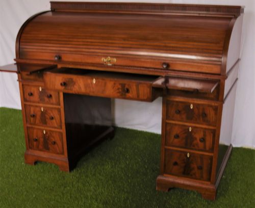 fig 1. Mahogany cylinder top desk.