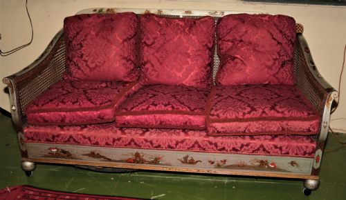 Japanese Lacquer Bergere Suite.