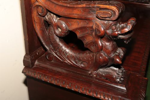 WONDERFUL GARVED WALNUT HALL SEAT - ADDITIONAL PHOTO 18