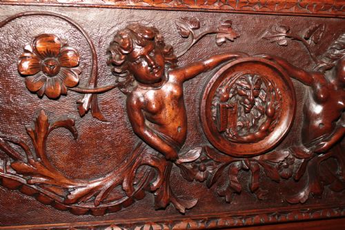 WONDERFUL GARVED WALNUT HALL SEAT - ADDITIONAL PHOTO 20