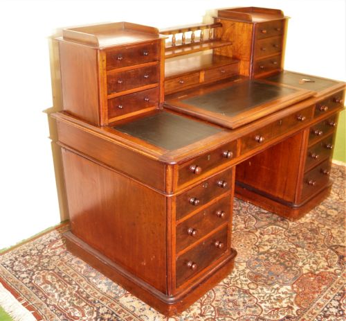 fig 1. Victorian mahogany Dickins desk.