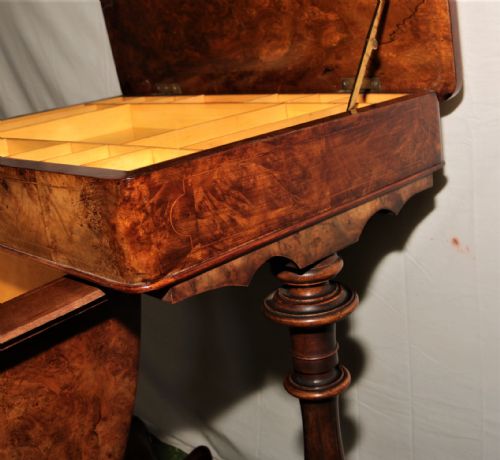 VICTORIAN WALNUT SEWING TABLE - ADDITIONAL PHOTO 5