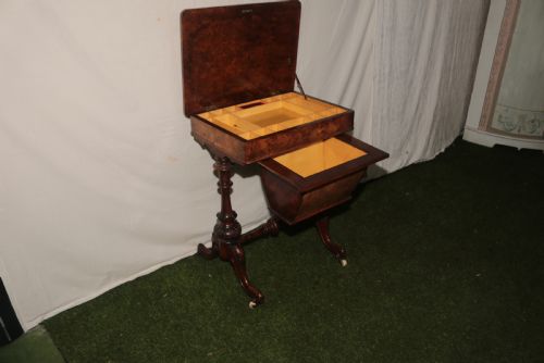 VICTORIAN WALNUT SEWING TABLE - ADDITIONAL PHOTO 6