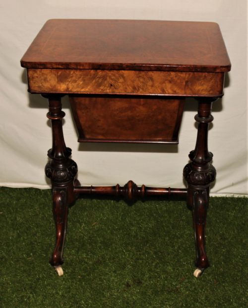 VICTORIAN WALNUT SEWING TABLE - ADDITIONAL PHOTO 7
