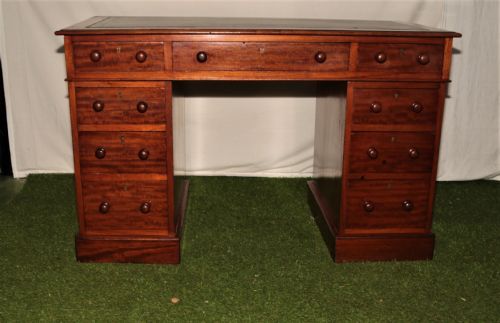 Victorian Mahogany Pedestal Desk.