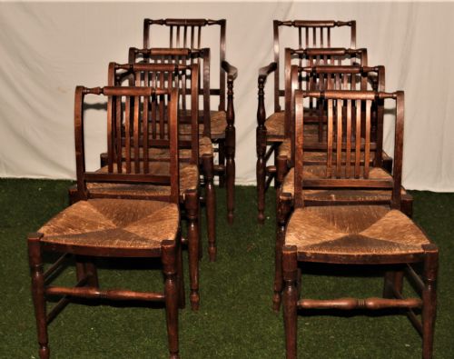 6 Country Elm Chairs.