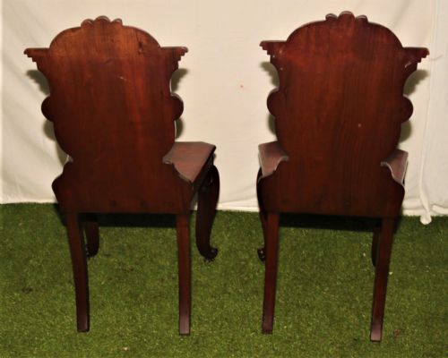A PAIR OF VICTORIAN HALL CHAIRS - ADDITIONAL PHOTO 3