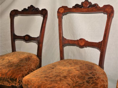 4 VICTORIAN WALNUT CHAIRS - ADDITIONAL PHOTO 2