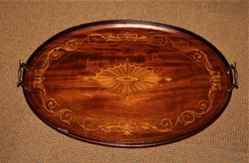 An Edwardian Inlaid Mahogany Tray.