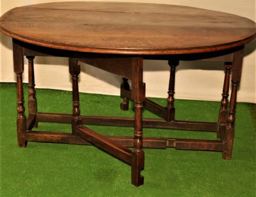 ANTIQUE OAK GATELEG DINING TABLE - ADDITIONAL PHOTO 2
