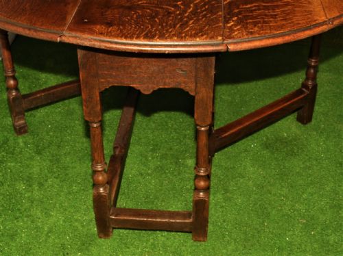 ANTIQUE OAK GATELEG DINING TABLE - ADDITIONAL PHOTO 6