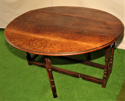 ANTIQUE OAK GATELEG DINING TABLE - ADDITIONAL PHOTO 8