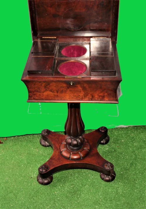 A ROSEWOOD TEA POY - ADDITIONAL PHOTO 1