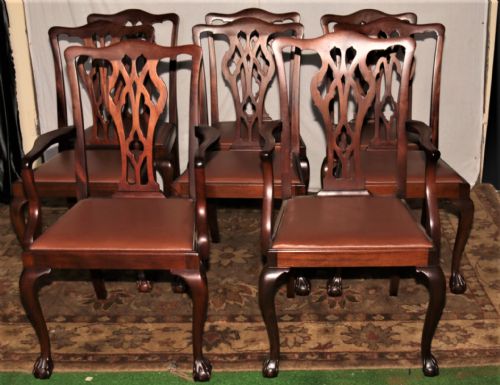 8 Chippendale Style Dining Chairs.