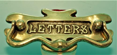 Victorian Heavy Brass Letterbox with Knocker