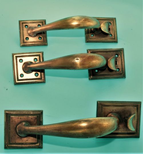 3 Victorian Bronze Door Handles