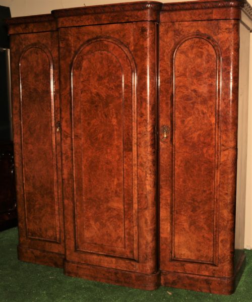 Wonderful Victorian Walnut 3 Door Wardrobe