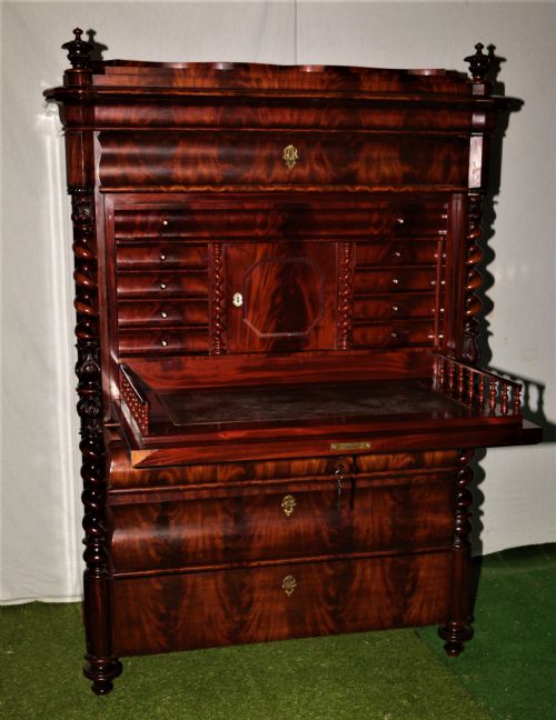 BIEDERMEIER DESK IN MAHOGANY - ADDITIONAL PHOTO 12