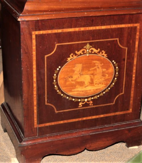 INLAID MAHOGANY MUSICAL CLOCK - ADDITIONAL PHOTO 1