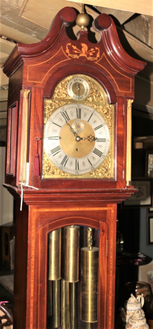 INLAID MAHOGANY MUSICAL CLOCK - ADDITIONAL PHOTO 2