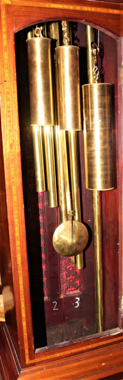 INLAID MAHOGANY MUSICAL CLOCK - ADDITIONAL PHOTO 5
