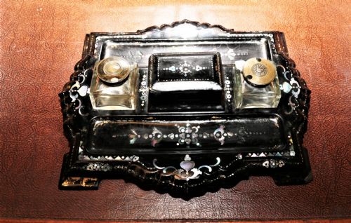 Victorian Papier Mache Desk Stand.
