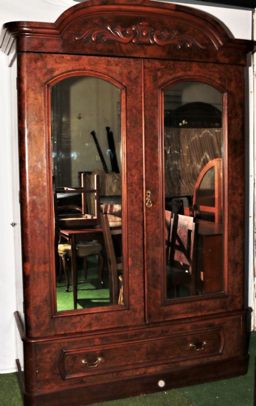 Victorian Walnut Wardrobe.