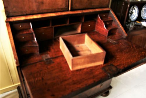 GEORGE 1 WALNUT BUREAU BOOKCASE - ADDITIONAL PHOTO 20