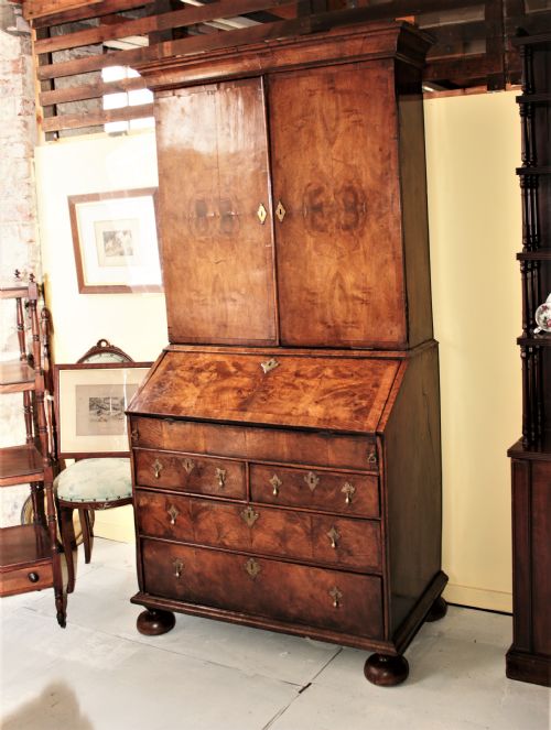 GEORGE 1 WALNUT BUREAU BOOKCASE - ADDITIONAL PHOTO 21