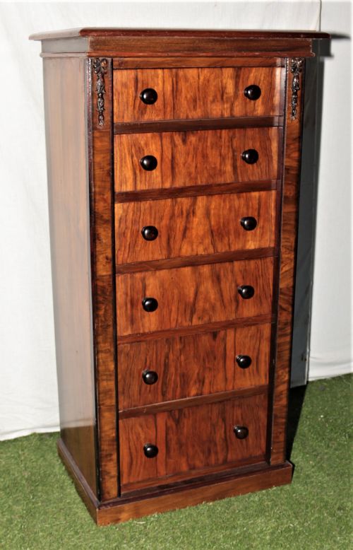 VICTORIAN WALNUT WELLINGTON CHEST - ADDITIONAL PHOTO 1