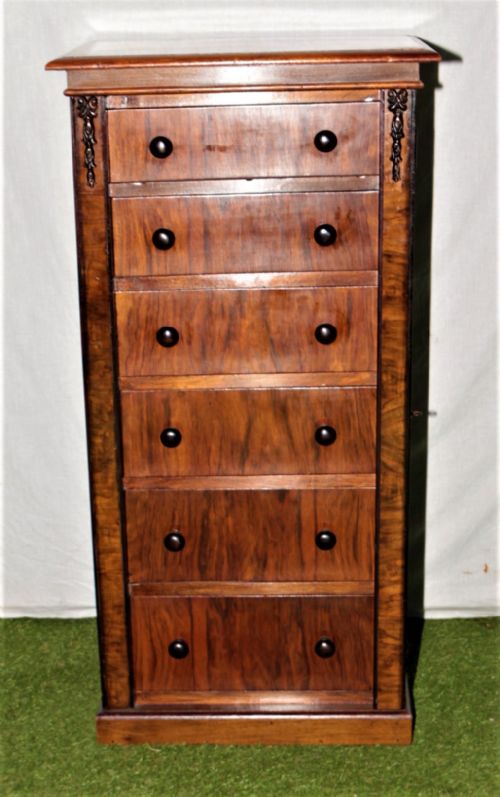 VICTORIAN WALNUT WELLINGTON CHEST - ADDITIONAL PHOTO 2