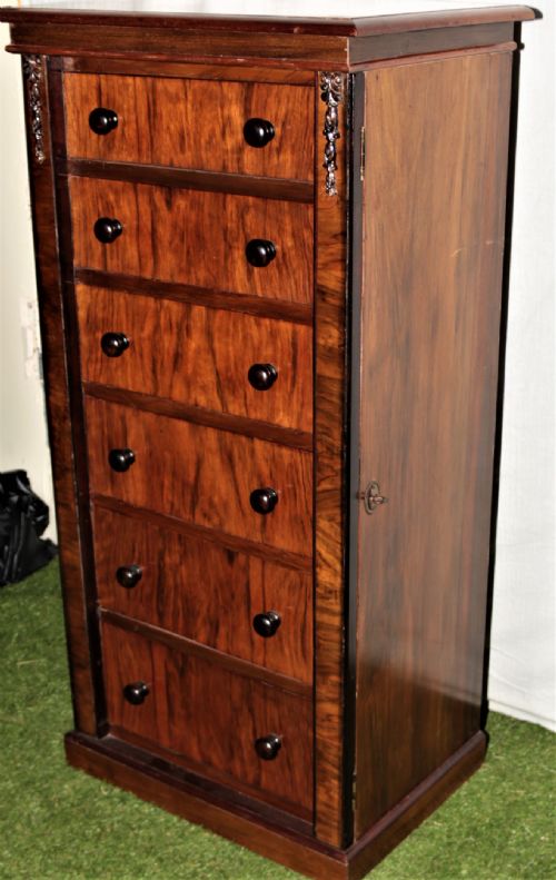 VICTORIAN WALNUT WELLINGTON CHEST - ADDITIONAL PHOTO 3