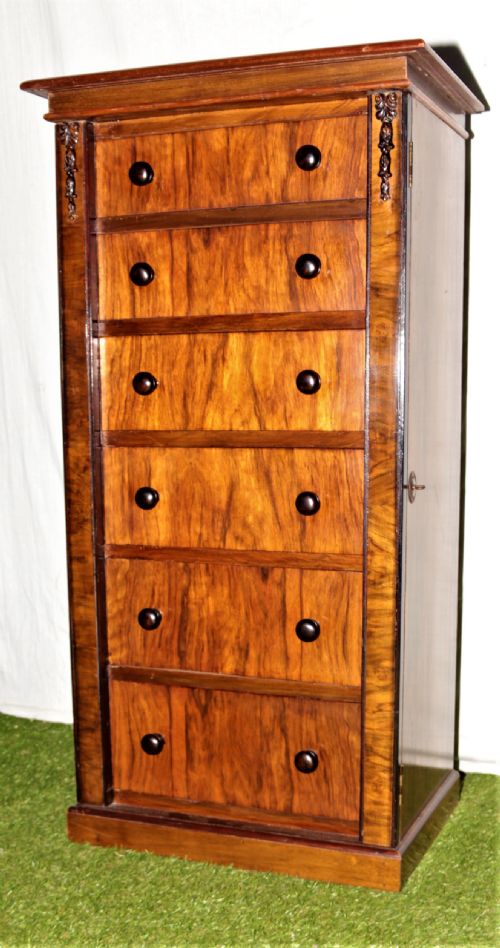 VICTORIAN WALNUT WELLINGTON CHEST - ADDITIONAL PHOTO 4