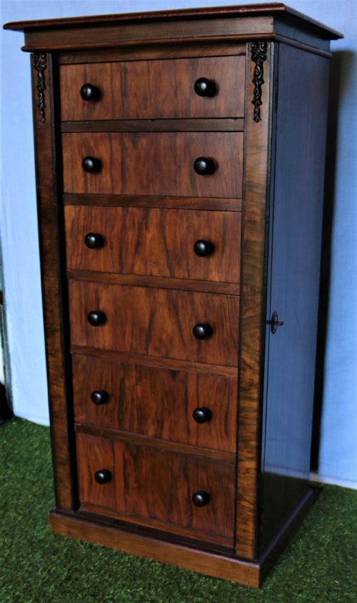 VICTORIAN WALNUT WELLINGTON CHEST - ADDITIONAL PHOTO 5