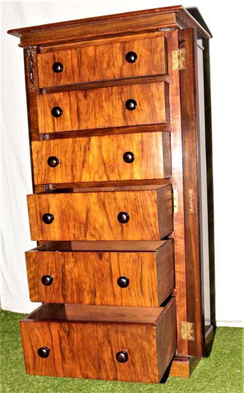 VICTORIAN WALNUT WELLINGTON CHEST - ADDITIONAL PHOTO 6