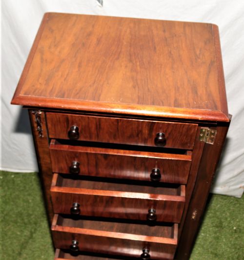 VICTORIAN WALNUT WELLINGTON CHEST - ADDITIONAL PHOTO 8