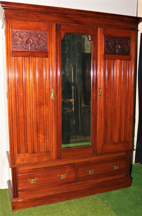 Walnut Wardrobe Circa 1900.