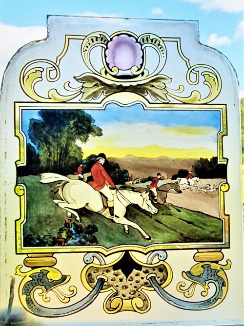 Victorian Hand-painted Window Out Hunting.
