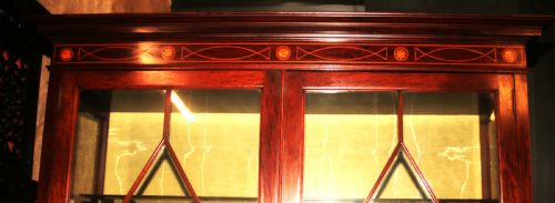 QUALITY EDWARDIAN INLAID MAHOGANY DISPLAY CABINET - ADDITIONAL PHOTO 2