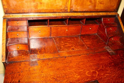 GEORGE 1 WALNUT BUREAU BOOKCASE - ADDITIONAL PHOTO 5